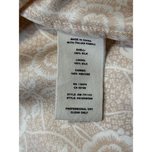 Helmut Lang Peach 100% Silk Ornamental Floral Tank Ladies Womens Med $320 - Picture 7 of 9